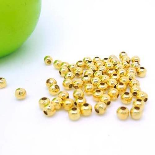 50 perles intercalaires 4mm métal doré 