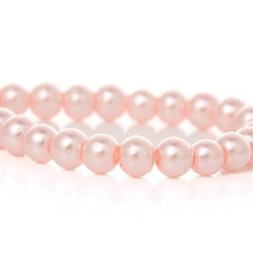 50 perles en verre nacrées rose 4mm 