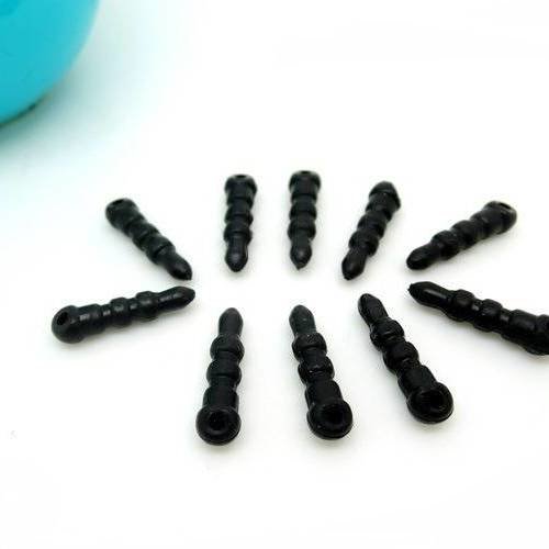 10 plugs bouchons anti poussiere plastique noir 