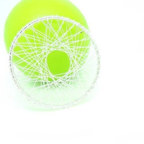 2 pendentifs "dreamcatcher"  52mm en métal argenté 