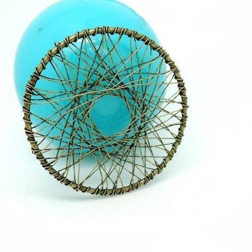 2 pendentifs "dreamcatcher"  52mm en métal bronze 