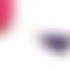 1 pompon pendentif 35mm en suedine col violet 