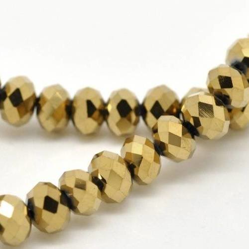 20 perles en verre abacus 6mm à facettes col or 