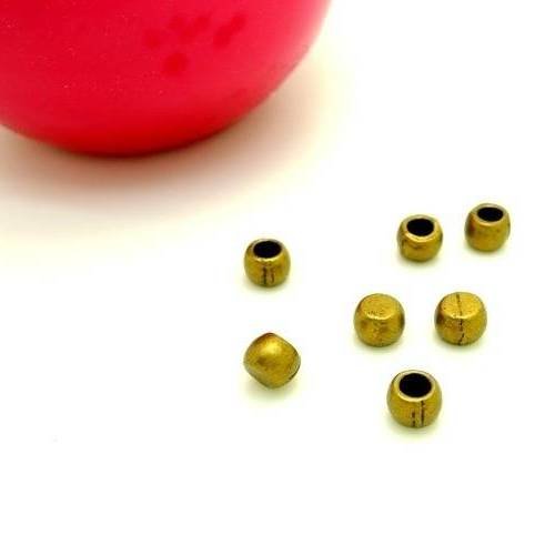 10 perles  embout de finition rond métal bronze 