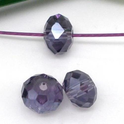 20 perles en verre abacus 4mm facettées col violet améthyste 