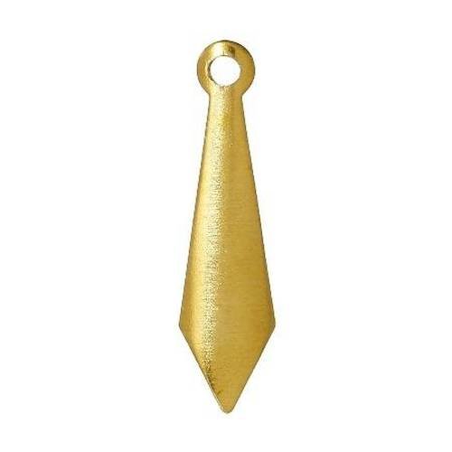 10 breloques cravate 19mm en métal doré clair 