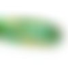 25 perles en verre 10mm  brillantes bicolore vert/jaune 