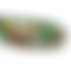 20 perles en verre 10mm  ronde tachetée vert et oranger 