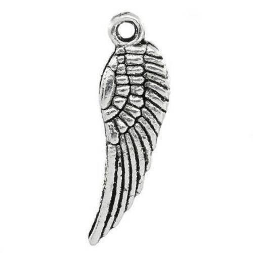 10 breloques pendentifs petite aile d'ange  en métal argenté 