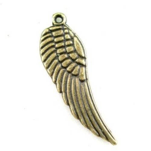 10 breloques pendentifs petite aile d'ange  en métal col bronze 