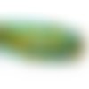 25 perles en verre 8mm  brillantes vert/jaune avec reflets 