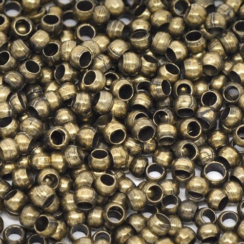 2000 perles à écraser 2.5mm en métal col bronze 
