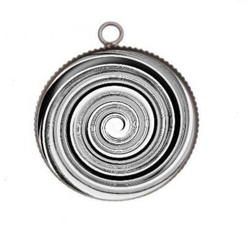 1 pendentif cabochon rond en résine 25mm tourbillon 038