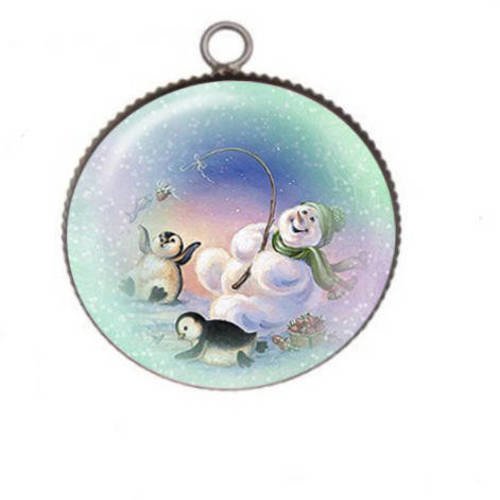 1 pendentif cabochon rond en résine 25mm sweety 01