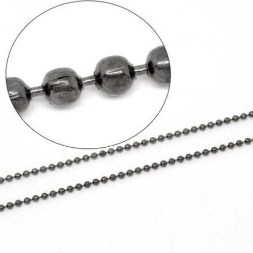 1m de chaine à bille  en métal couleur gunmétal 1.5mm 