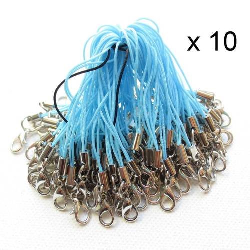 10 straps  turquoise  avec fermoir mousqueton 