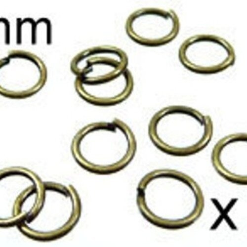 25 anneaux de jonction métal col bronze 10mm 