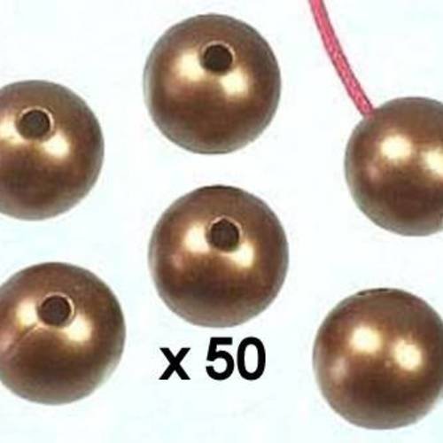 Lot de 50 perles mates mordoré en acrylique 8mm 
