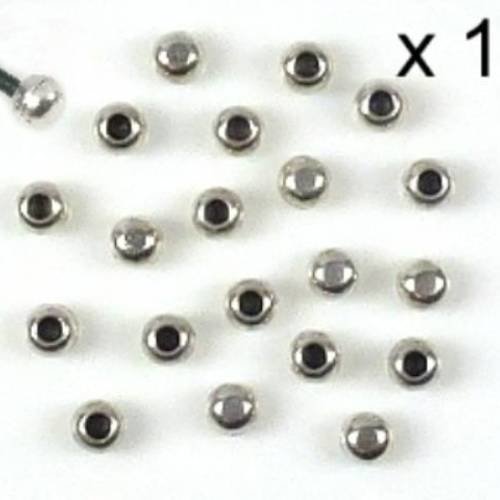 10 embouts perles de finition pour cuir en métal argenté 