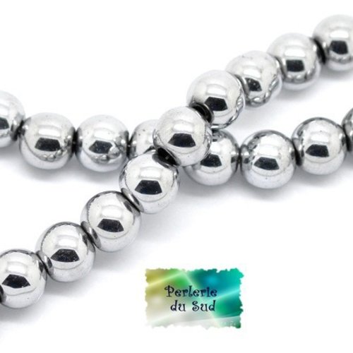 25 perles gris argenté mat en verre 10mm