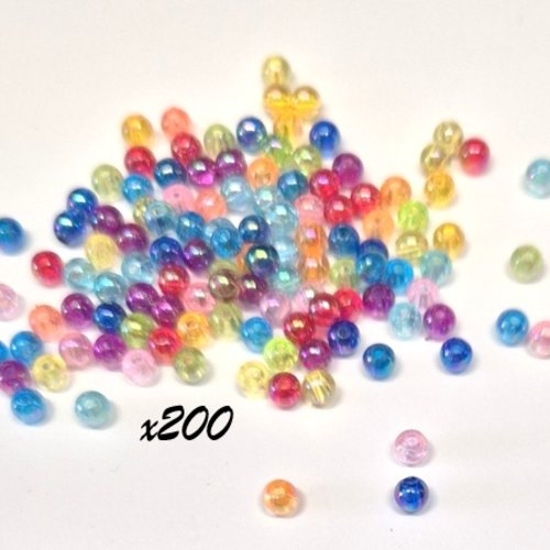 200 perles acryliques multicolore 3mm