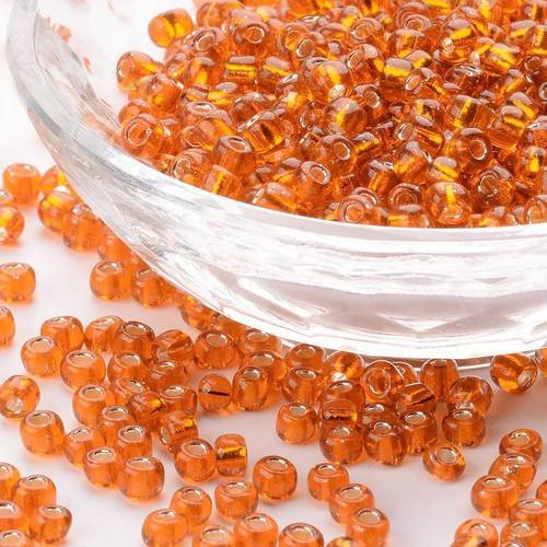 Perles de rocaille 4mm 20g rouge trou argenté