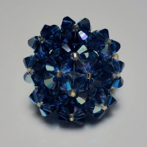 Bague copine bleue en perles de cristal swarovski