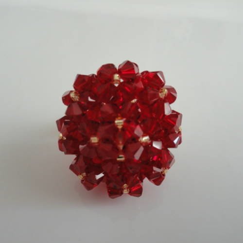 Parure femme rouge en perles de cristal swarovski 