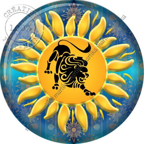 Cabochon signe astrologique résine 25 mm n°103718 