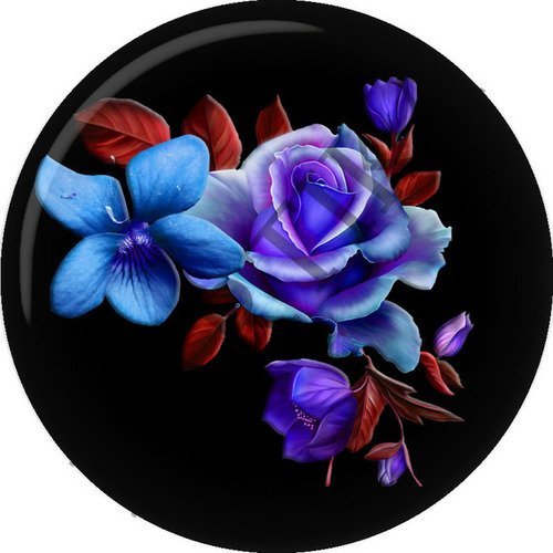 Cabochon fleur les roses résine 25 mm n°103695 