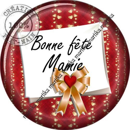 Cabochon résine 25 mm bonne fête mamie n°275 