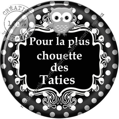 Cabochon à coller résine 25 mm pour la plus chouette des taties n°125 fait-main 