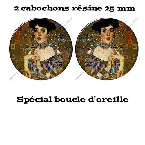 2 cabochons résine 25 mm spéciale boucle d&#039;oreille n°10 