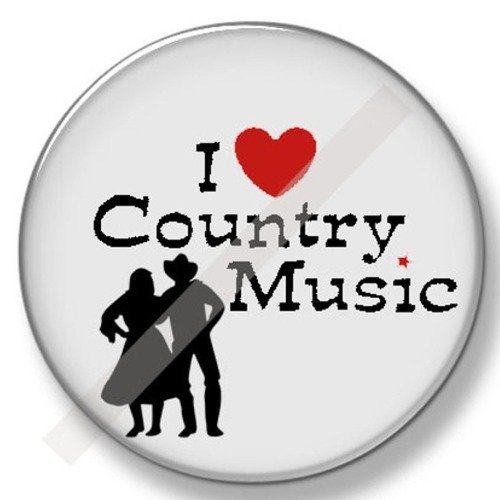 1 cabochon a collé y love country music résine epoxy  n°1 