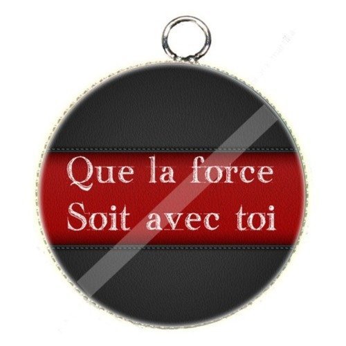 Pendentif cabochon que la force soit avec toi 