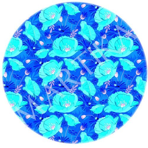 Cabochon coquelicot a coller resine epoxy 25 mm n°43 