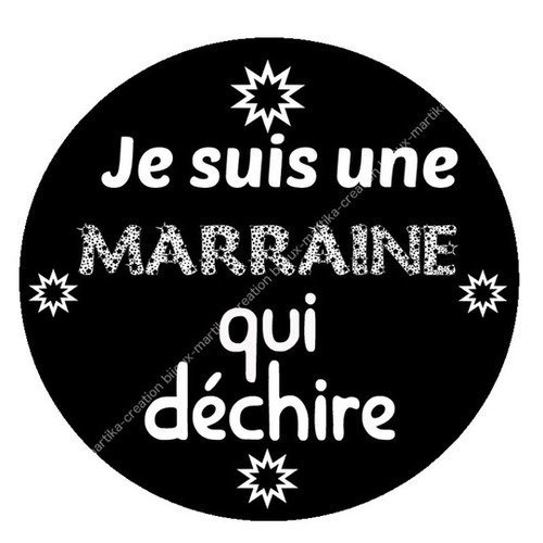 Cabochon à coller a une marraine qui dechire époxy 25 mm n°41 