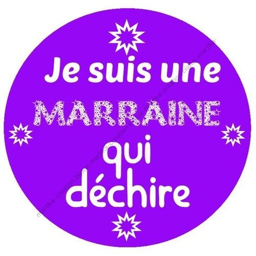 Cabochon à coller a une marraine qui dechire époxy 25 mm n°39 