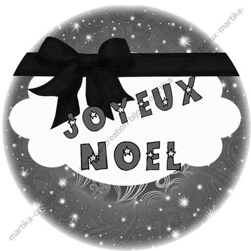 Cabochon ø 25mm à collé epoxy joyeux noel n°39 fait-main 