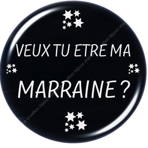 Cabochon à coller époxy 25 veux tu etre ma marraine n°18 fait-main 