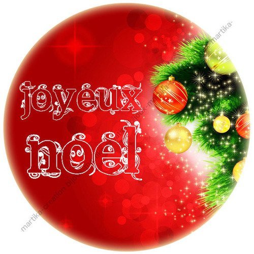 Cabochon ø 25mm à collé epoxy joyeux noel n°30 fait-main 