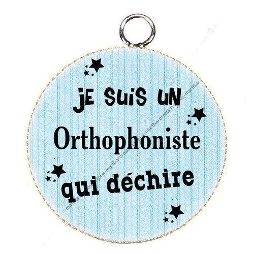 1 pendentif cabochon je suis un orthophoniste qui déchire métal et résine 25 mm n°7 