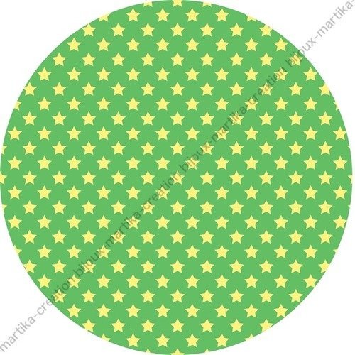 Cabochon résine à collé  époxy 25 mm étoile fond vert n°24 