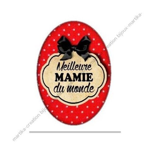 A coller cabochon ovale résine  de 25 x 18 mm je suis une mamie  qui déchire n°15 