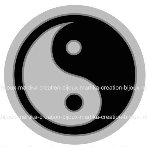 Cabochon a coller 25 mm meditation yin yang resine image n°26 