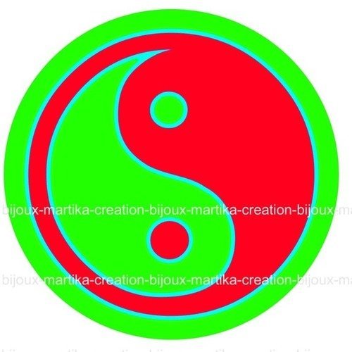 Cabochon a coller 25 mm meditation yin yang resine image n°25 