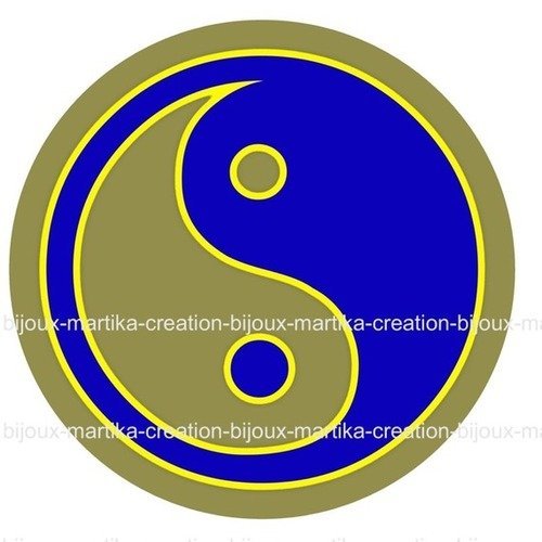 Cabochon a coller 25 mm meditation yin yang resine image n°23 