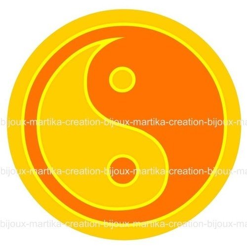 Cabochon a coller 25 mm meditation yin yang resine image n°22 