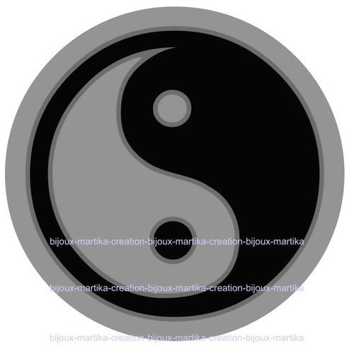 Cabochon a coller 25 mm meditation yin yang resine image n°21 