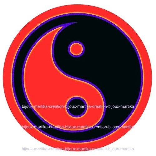 Cabochon a coller 25 mm meditation yin yang resine image n°20 